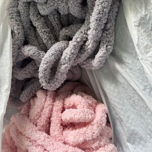 Cozy Pink and Gray Sherpa Blanket